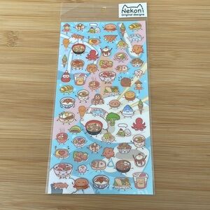 NWT Nekoni Cute Snacks Sticker Sheet